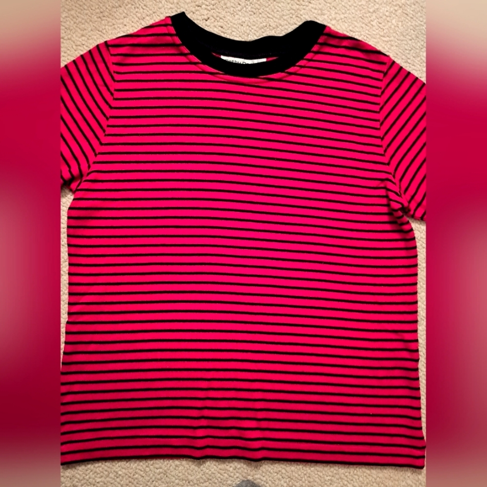Vibrant red Cathy Daniel's shirt